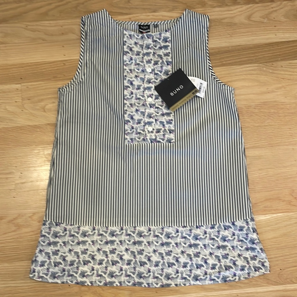 Suno for Uniqlo size xs sleeveless tunic top, NWT, floral stripe